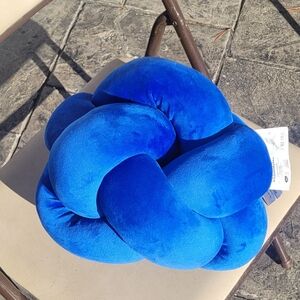 New! Room Essentials Decorative Vibrant Blue Knot Throw Fidget Pillow